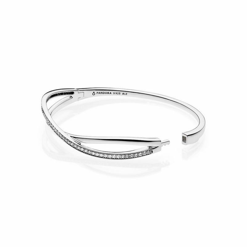 Pandora Entwined Bangle Bracelet Clearance NZ, Sterling Silver (930587-MKH)